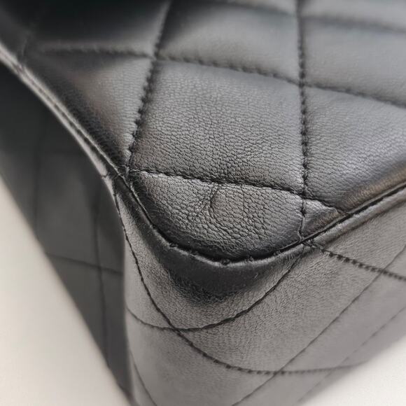 Chanel Lambskin Quilted Medium Double Flap So Black - Picture 13 of 16